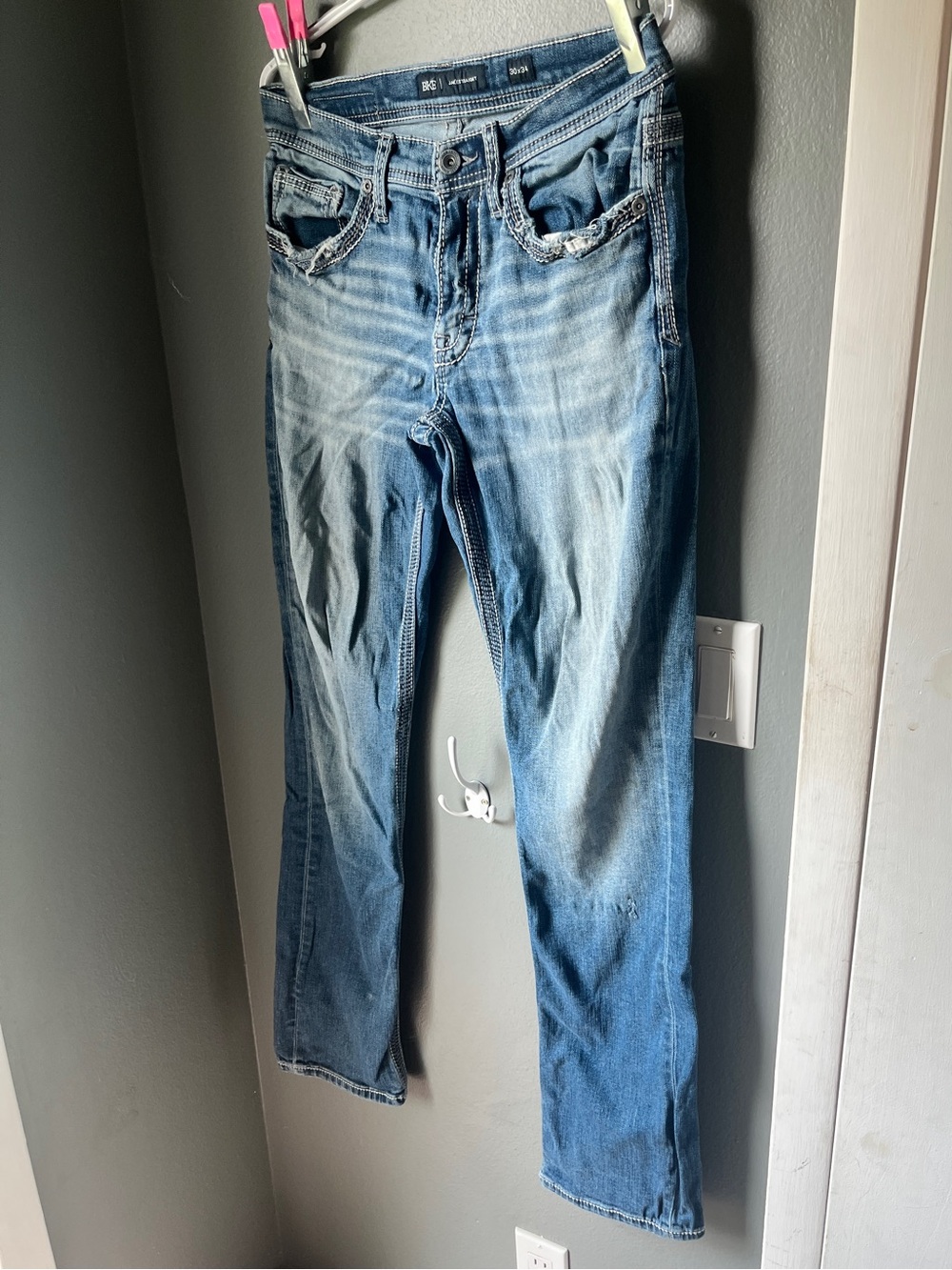 Blue Men’s BKE Jake Straight Classic Faded Straight Jeans
